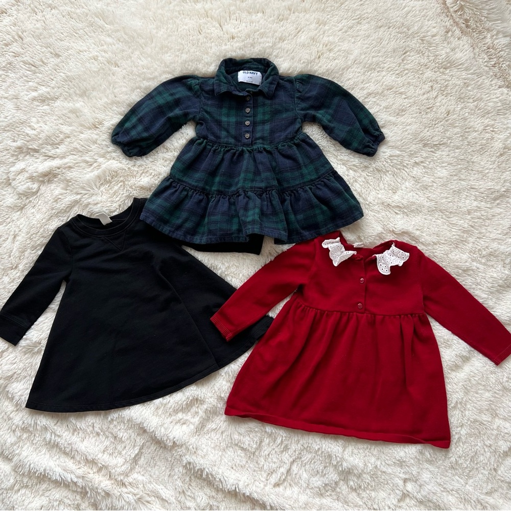 Old Navy and H&M Toddler Girl Long Sleeve Dress Bundle